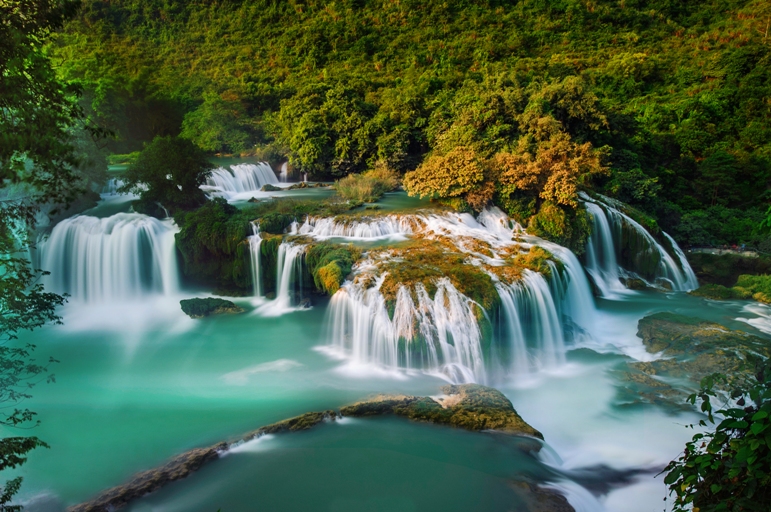 Ban Gioc waterfall in autumn